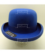 HATsanity Unisex Retro Wool Felt Formal Dura Bowler Hat #3 Blue | Purple - £33.47 GBP