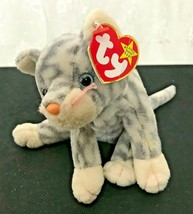 1999 TY Retired Beanie Babies Silver the Cat  10&quot; Nose to Tail Body 6.5&quot; - $10.39