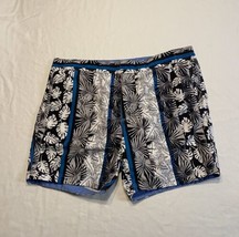 Robert Graham Mens Size 38 Swim Suit Board Lined Shorts Gray Black Floral Trunks - £14.46 GBP