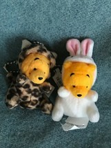 Lot of 2 Disney Mini Plush Winnie-the-Pooh in Easter Bunny or Cheetah Costume  - £15.49 GBP