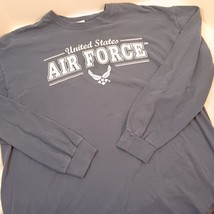Vintage United States Air Force Logo Navy Blue Long Sleeve T-Shirt Size:... - $12.87