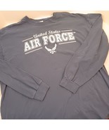 Vintage United States Air Force Logo Navy Blue Long Sleeve T-Shirt Size:... - £10.07 GBP