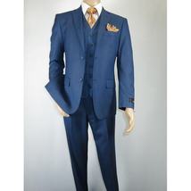 Mens Vitali Three Piece Suit Vested Sharkskin Sheen M3090 Royal blue Regular fit image 3