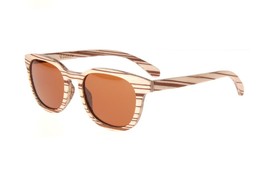 New Premium Wooden Polarized Aspen Grain Sunglasses 51mm with Gold Mirro... - $39.55
