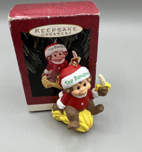 Hallmark Keepsake Ornament Top Banana Monkey Bunch Bananas 1993 Philippines 2 in - £5.68 GBP