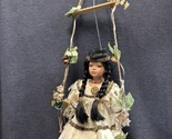Cathay Collection 1-5000 Porcelain Native American Indian Doll on Wood S... - $19.80
