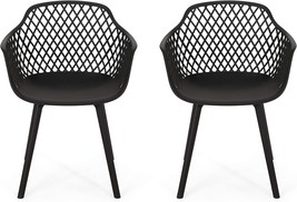 Delia Outdoor Dining Chairs (Set Of 2), Black, Christopher Knight Home. - £147.65 GBP