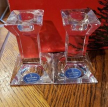 2 Royal Doulton Crystal Tapered Candle Holders ~ Damaged, Repaired - £15.50 GBP