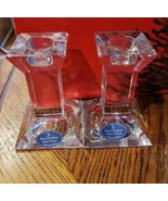 2 Royal Doulton Crystal Tapered Candle Holders ~ Damaged, Repaired - £15.45 GBP