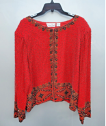 Laurence Kazar NY Beaded Silk Evening Jacket Party Womens 3X Embellished... - £78.18 GBP