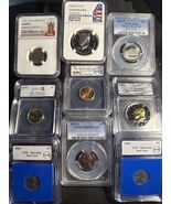 Lot Of NINE Graded, Slabbed Coins!! Great Variety For A Starter, Or Coll... - $3,206.52 MXN