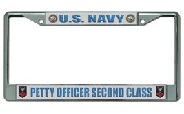 Navy Petty Officer Second Class Usa Made Military License Plate Frame - £23.94 GBP