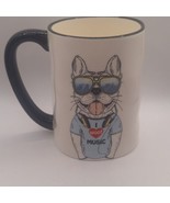Hipster Dog Stoneware Mug Anthropomorphic Signature Housewares Coffee Cup - $12.26 CAD