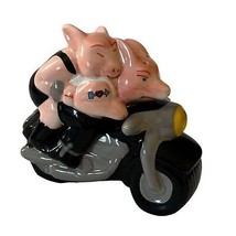 Pigs on Motorcycle Salt and Pepper Shakers Hogs - $18.81