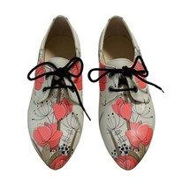 Oxford Flower Pattern Daily Print Women Leather  Summer Breathable Flats Shoes M - £52.48 GBP