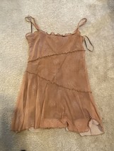 Urban Outfitters Poly/Linen Blend Brown Ruffle spaghetti straps Tank Size Medium - £13.42 GBP