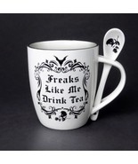 Alchemy Gothic ALMUG19 Freaks Like Me Drink Tea Cup &amp; Spoon Coffee Mug Tea - $16.99