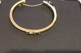 COACH Signature Horse and Carriage Chain Cuff Yellow Gold Bracelet - £37.03 GBP