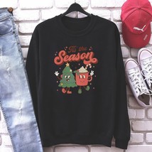 N sweatshirt vintage santa christmas jumper hot cocoa christmas tree hoodie unisex xmas thumb200