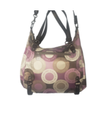 Coach Alexandra Shoulder Bag Womens Large Brown Pink Circle Print Purse ... - $164.37 CAD