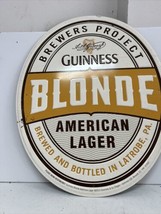 Guinness &amp; Blonde Beer American Lager Brewers Project 2015 Tin sign - $49.50