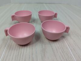 Fisher Price Fun with Food vintage Tea party set 4 pink cups replacement... - $14.84