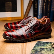 genuine alligator sneaker Shoes Unique rustic finish Vulcan Rustic Cognac image 8