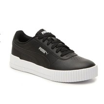 PUMA Sneakers Carina 7.5 Black Classic Retro Leather Platform Fashion shoes - £47.79 GBP