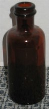 Vintage Amber Brown Round Glass Bottle Apothecary Prop Vase Barn Dig Dump Find - £7.04 GBP
