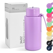 Stainless Steel Insulated Bottle With Straw, 30Oz Double Wall Vacuum Insulated W - $18.99