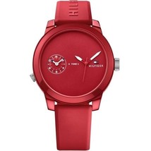 Tommy Hilfiger Men’s Watch 1791323 Quartz Silicone With Strap Red Dial 43mm - £99.09 GBP