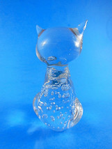 Vintage Cat Kitten Crystal Paperweight Figurine 4&quot; tall Beautiful - $9.89