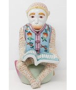 Chinoiserie Hand-Painted VTG Ceramic Monkey Reading Book Decor Figure Or... - £186.36 GBP