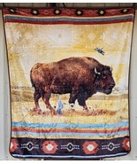 AMERICAN BISON BUFFALO OUTDOOR BIRD DRAGONFLY WESTERN QUEEN BLANKET BEDSPREAD - £51.54 GBP