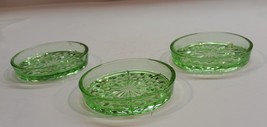 Vintage Set of 3 1930s Jeanette Glass Company Pale Green Cube or Cubist Pattern  - £19.10 GBP