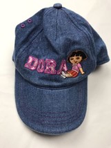 Dora The Explorer Hat Denim Blue Jean Adjustable OSFM Vintage Embroidered - $24.96