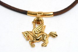 Hermes Cadena Oro Pegasus Con Collana Girocollo Borsa Pendente Horse Mot... - $818.22