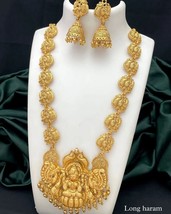 Bollywood Style Gold Plated Indian Bridal Necklace Temple Goddess Jewelry Set - £53.47 GBP