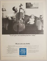 1971 Print Ad New York Life Insurance Daughter Watches Dad Play Bass - £15.73 GBP