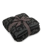 Barefoot Dreams Cozy Chic In the Wild Leopard Throw Blanket Carbon Black NWT - $95.95