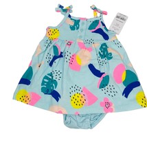 Carters Baby Girl Dress set summer floral aqua blue dress - $10.39