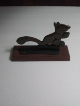 Vintage Cast Iron On Wood Squirrel Nutcracker  - $27.71