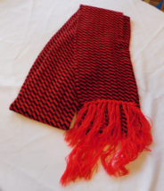 Unbranded scarf neck wrap fringe womens Red Black 96&quot; (Not including Fri... - $29.69