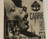 Carrie Vintage Tv Guide Print Ad Fox 33 Horror Sissy Spacek TPA5 - $5.93