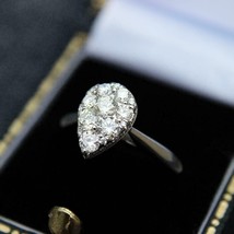 1Ct Round Cut VVS1 CZ Diamond Cluster Engagement Ring 14K White Gold Finish - £125.89 GBP