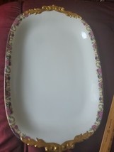 1920s Jean Pouyat Limoges China Large Serving Platter Floral Vintage Ant... - $114.95