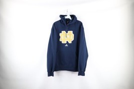 Vintage Adidas Mens Medium Faded Notre Dame University Hoodie Sweatshirt Blue - £39.52 GBP