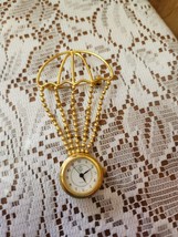 Vtg 4&quot; Art Deco Gold Filled Watch Pin Brooch. Does not work. Sold as is. - $31.31 CAD