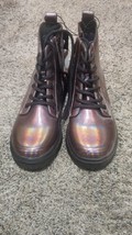 Art Class Girls Zoe Zipper Lace-Up Combat Boots - Iridescent Zoe Size 3 - £13.90 GBP