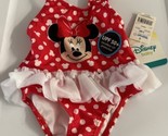 Minnie Mouse Disney Baby Girls Swimsuit size 3/6 Month 1 pc Bathing Suit - $12.86